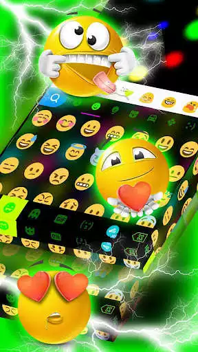 Play Thunder Neon Lights Keyboard Theme as an online game Thunder Neon Lights Keyboard Theme with UptoPlay