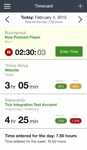 Play Tick (Time  Budget Tracking)