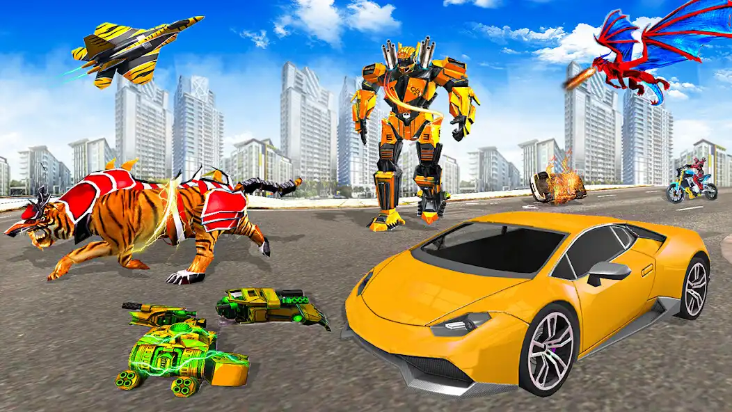 Play Tiger Robot Car Transformation as an online game Tiger Robot Car Transformation with UptoPlay