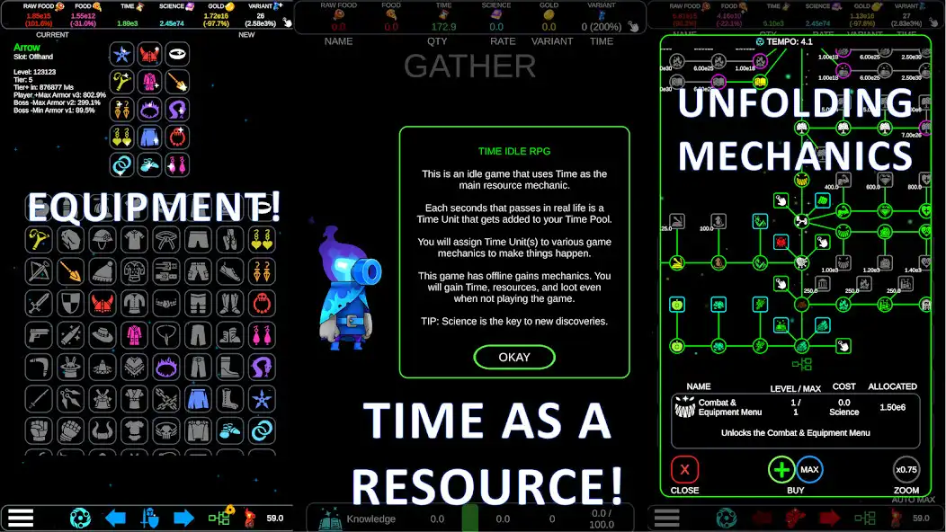 Play Time Idle RPG as an online game Time Idle RPG with UptoPlay