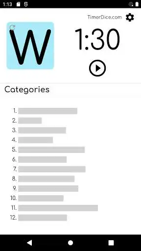 Play Timer, Dice & Lists for Scattergories & Stop Game  and enjoy Timer, Dice & Lists for Scattergories & Stop Game with UptoPlay