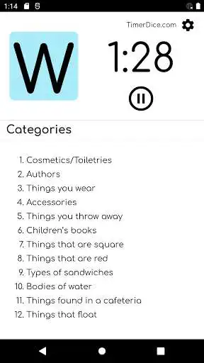 Play Timer, Dice & Lists for Scattergories & Stop Game as an online game Timer, Dice & Lists for Scattergories & Stop Game with UptoPlay