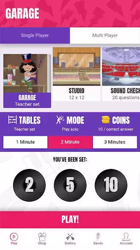 Play Times Tables Rock Stars