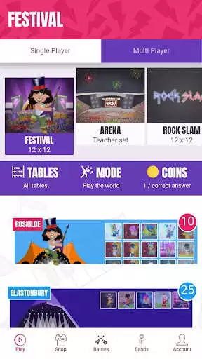 Play Times Tables Rock Stars