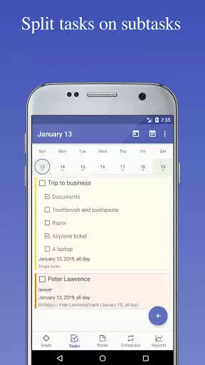 Play To Do list. Goal planner. Purchases list. Notes