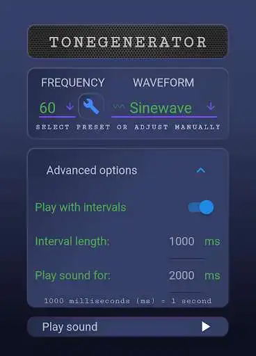 Play Tone Generator / generate sound of any frequency  and enjoy Tone Generator / generate sound of any frequency with UptoPlay