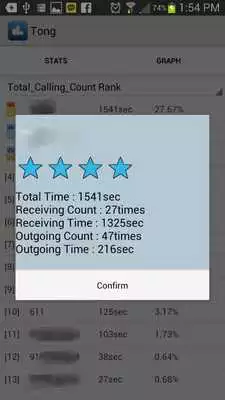 Play -Tong- call statistics app