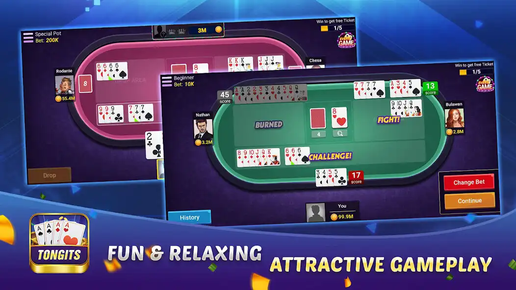 Play Tongits - Offline Card Games as an online game Tongits - Offline Card Games with UptoPlay