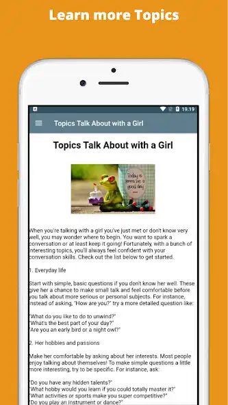 Play Topics Talk About with a Girl as an online game Topics Talk About with a Girl with UptoPlay