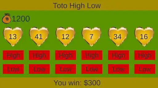 Play Toto High Low as an online game Toto High Low with UptoPlay