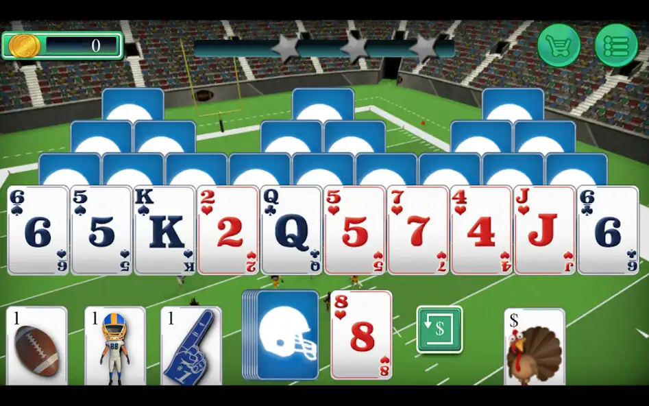 Play Touch Down Football Solitaire Tri Peaks as an online game Touch Down Football Solitaire Tri Peaks with UptoPlay