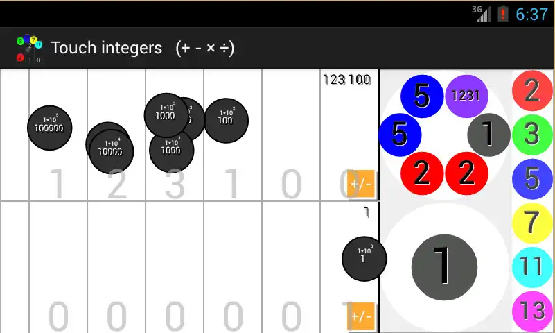 Play Touch Integers ℤ (+ - × ÷) as an online game Touch Integers ℤ (+ - × ÷) with UptoPlay