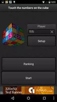 Play Touch the numbers on the cube
