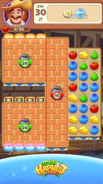 Play Town Harvest : Match 3 as an online game Town Harvest : Match 3 with UptoPlay