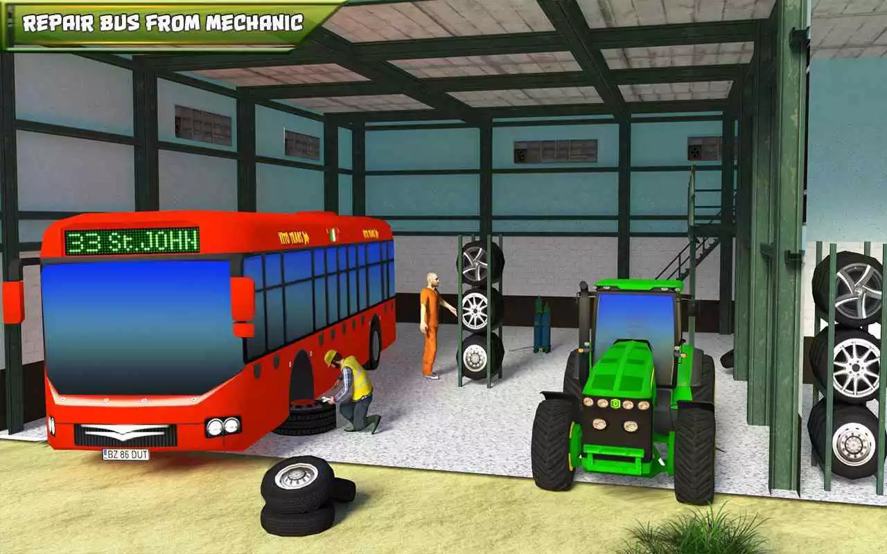 Play Tow Tractor Games 2018: Rescue Bus Pulling Game