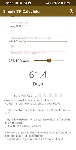 Play TP Calculator as an online game TP Calculator with UptoPlay