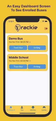 Play Trackie - School Bus Tracker as an online game Trackie - School Bus Tracker with UptoPlay