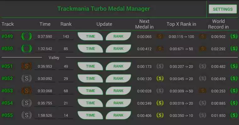 Play Trackmania Turbo Medal Manager