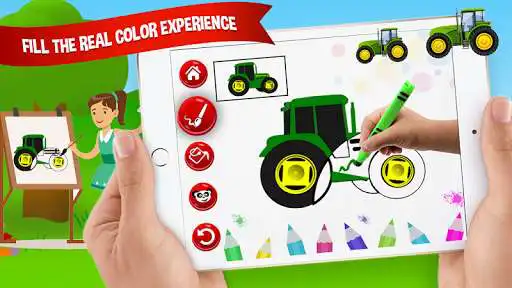 Play Tractor Coloring book - Tractor Coloring Game as an online game Tractor Coloring book - Tractor Coloring Game with UptoPlay