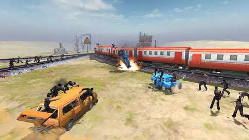 Play Train shooting - Zombie War as an online game Train shooting - Zombie War with UptoPlay