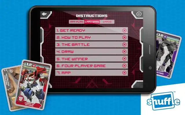 Play TransformersCards by Shuffle