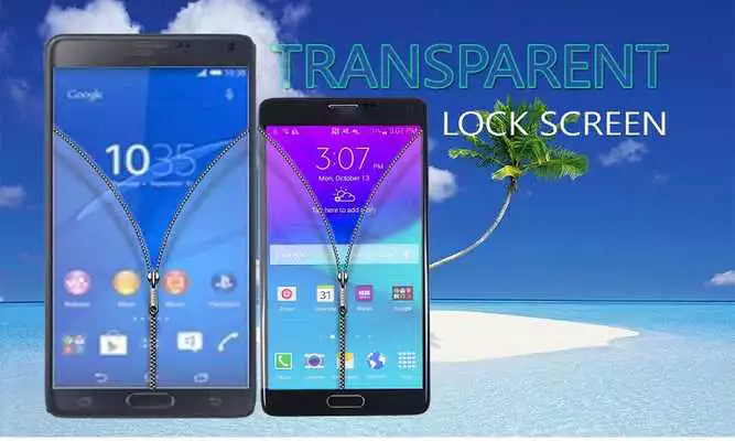 Play Transparent Zip Lock Screen
