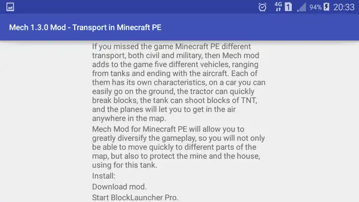 Play Transport Mod in Minecraft PE