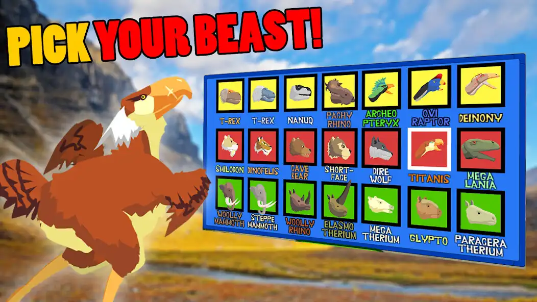 Play T-Rex Fights Ice Age Beasts as an online game T-Rex Fights Ice Age Beasts with UptoPlay