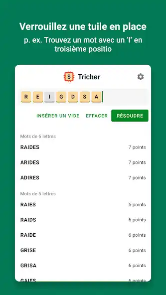 Play Tricher au SCRABBLE : appli de as an online game Tricher au SCRABBLE : appli de with UptoPlay