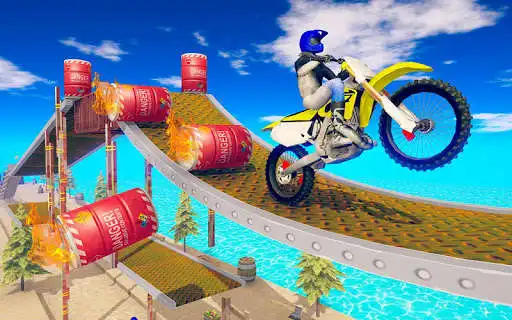 Play Tricky motorbike stunt game: stunt master 2020 as an online game Tricky motorbike stunt game: stunt master 2020 with UptoPlay