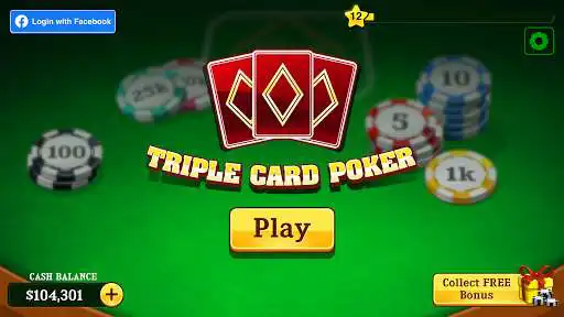 Play Triple Card Poker as an online game Triple Card Poker with UptoPlay