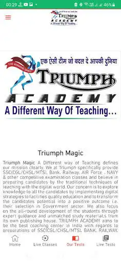 Play Triumph Academy: Live Classes, Test Series & more as an online game Triumph Academy: Live Classes, Test Series & more with UptoPlay