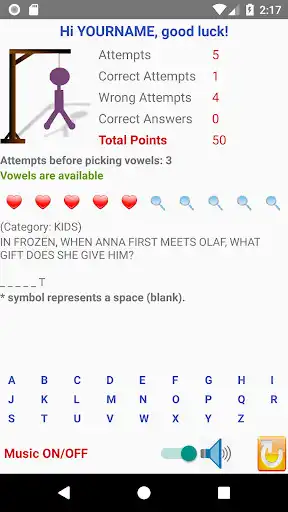 Play TriviaHangman as an online game TriviaHangman with UptoPlay