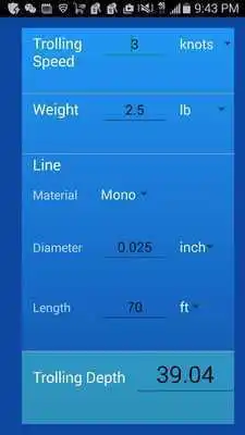 Play Trolling Depth Estimator