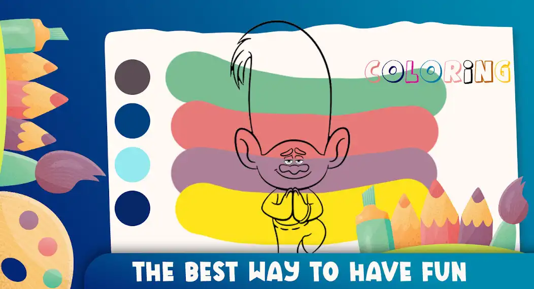 Play Trolls World Tour Coloring as an online game Trolls World Tour Coloring with UptoPlay
