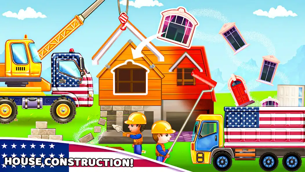 Play Truck Games - Build a House 2D as an online game Truck Games - Build a House 2D with UptoPlay