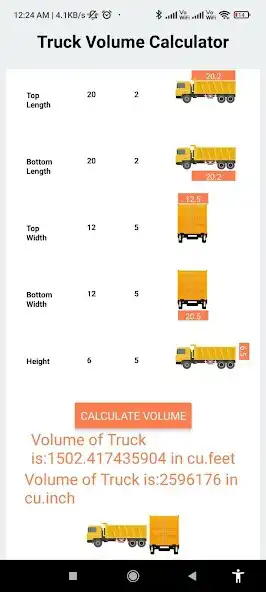 Play Truck Volume Calculator as an online game Truck Volume Calculator with UptoPlay