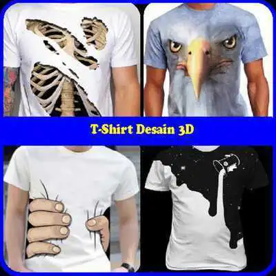 Play T-Shirt Desain 3D