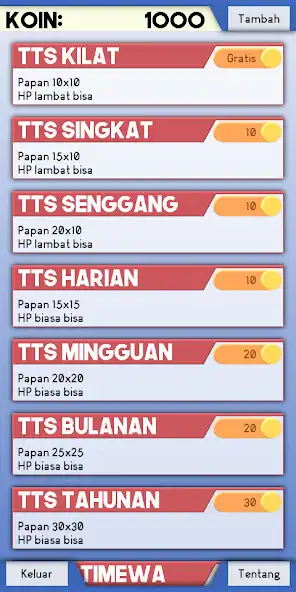 Play TTS Mania - Teka Teki Silang  and enjoy TTS Mania - Teka Teki Silang with UptoPlay
