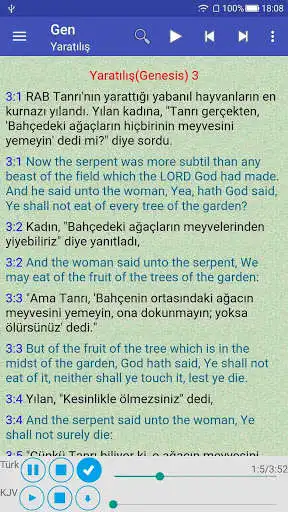 Play Turkish-English Bilingual Audio Bible Offline  and enjoy Turkish-English Bilingual Audio Bible Offline with UptoPlay