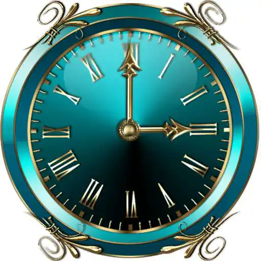 Free play online Turquoise Clock Widget  APK