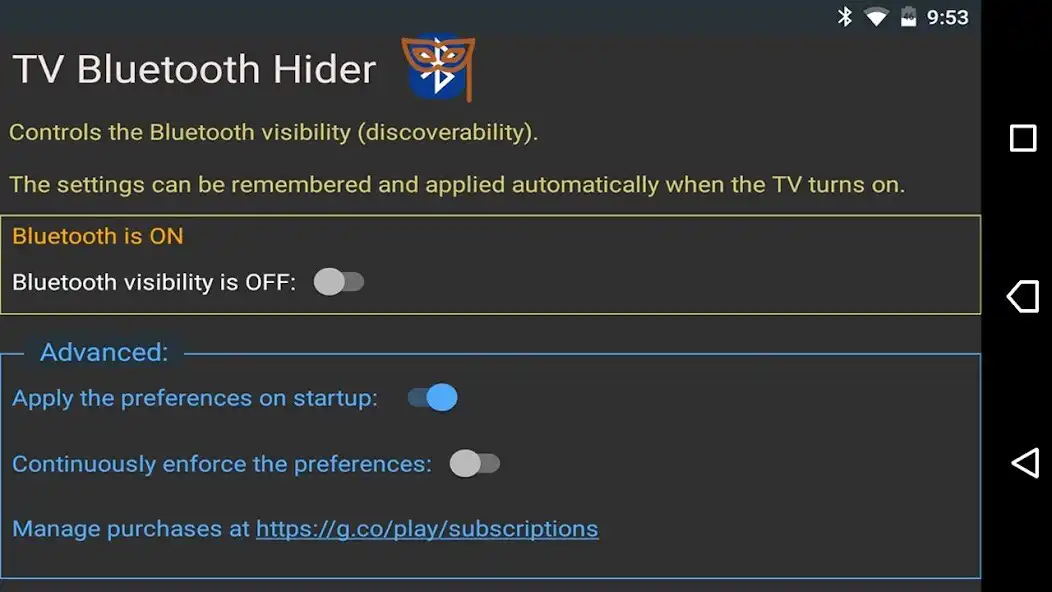 Play TV Bluetooth Hider as an online game TV Bluetooth Hider with UptoPlay