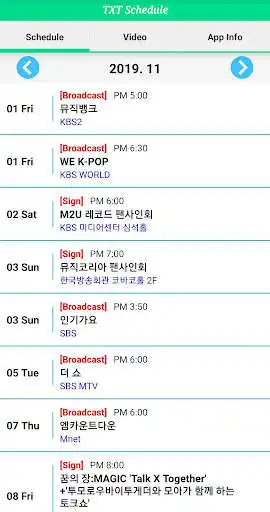 Play TXT Schedule as an online game TXT Schedule with UptoPlay