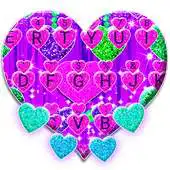 Free play online Typany Glitter Hearts Keyboard Theme APK
