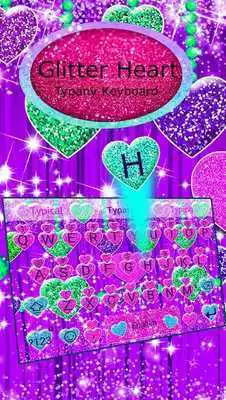 Play Typany Glitter Hearts Keyboard Theme