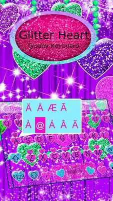 Play Typany Glitter Hearts Keyboard Theme