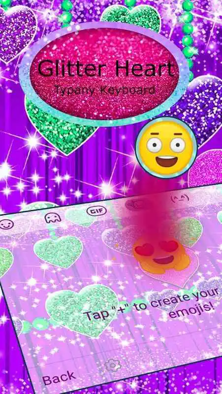 Play Typany Glitter Hearts Keyboard Theme