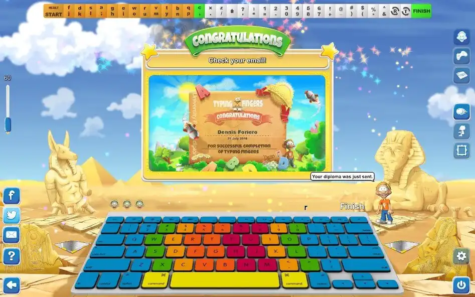 Play Typing Fingers as an online game Typing Fingers with UptoPlay