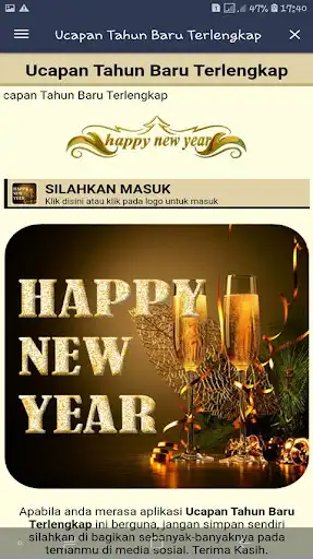 Play Ucapan Tahun Baru Terlengkap as an online game Ucapan Tahun Baru Terlengkap with UptoPlay