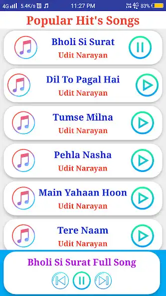 Play Udit Narayan All Songs  and enjoy Udit Narayan All Songs with UptoPlay